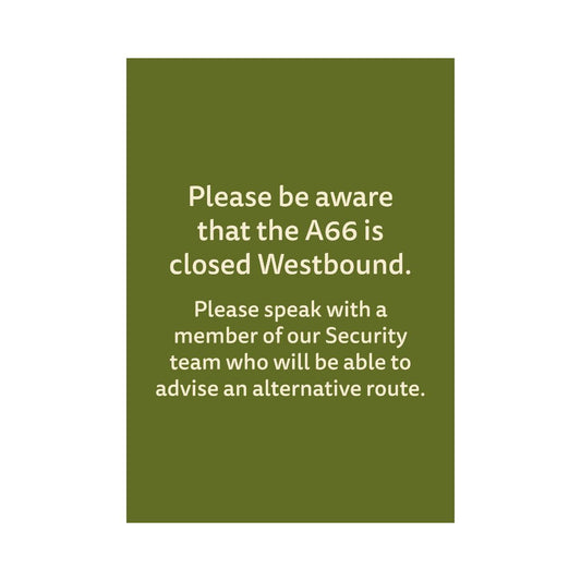 A66 Road Closures - Westbound - Outdoor