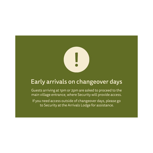 Car Park Information Barrier Sign - Early Arrivals - Outdoor