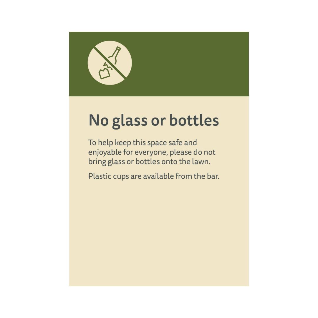 No Glass or Bottles - Outdoor - A4