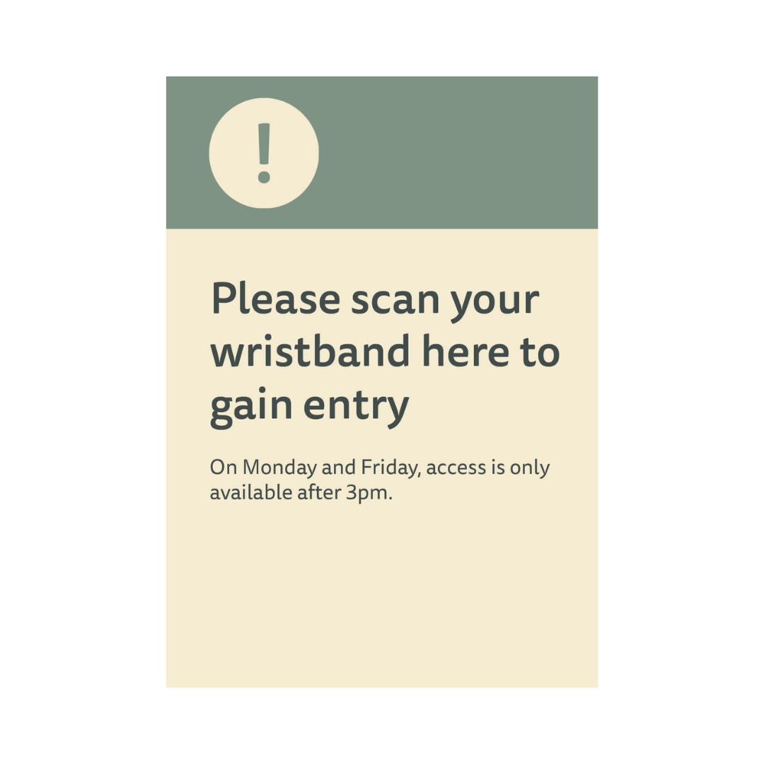 Scan your wristbands here - Indoor - A4 - EF